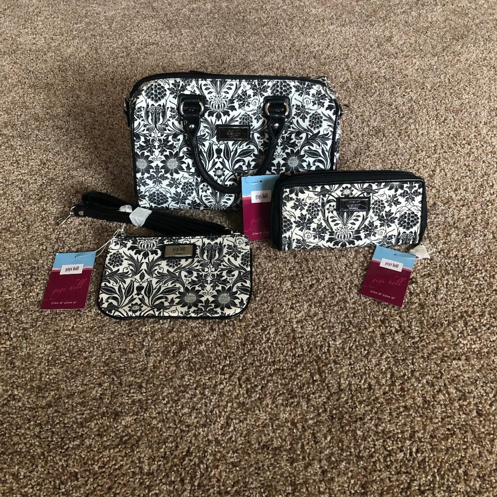 Brand New Gigi Hill Set: Handbag, Wallet, Cosmetic